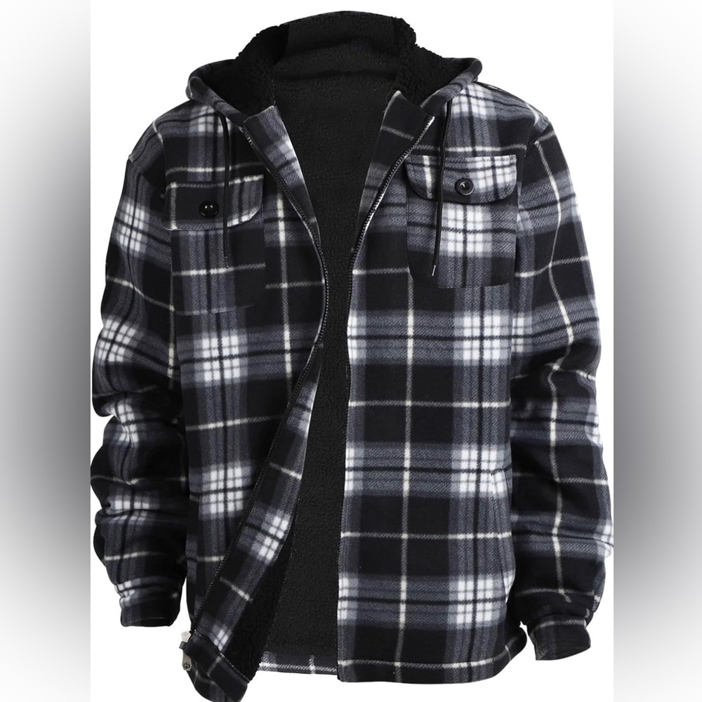 LeeHanTon winter heavy warm sherpa lined fleece plaid flannel